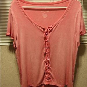 American eagle lace up shirt